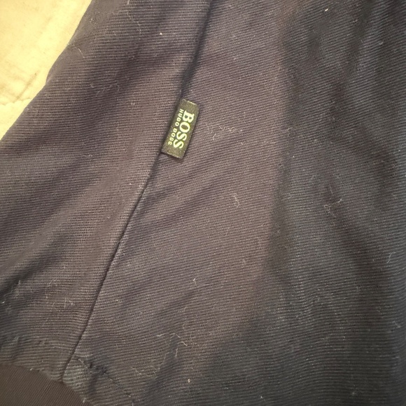 Hugo Boss Navy Blue Slim Fit Mercerized Henley 3-Button Shirt Cotton - Medium M - Picture 12 of 12